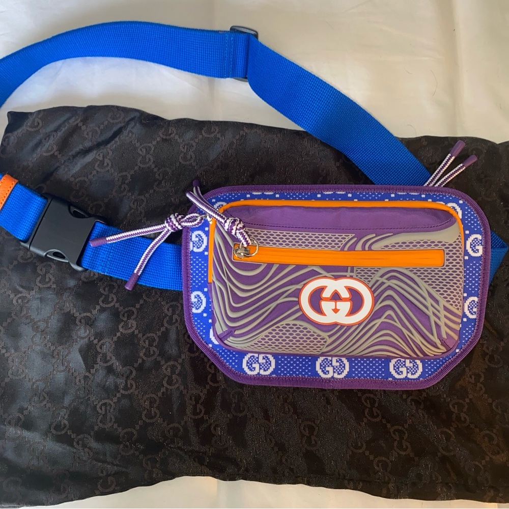 Gucci Blue and Purple Bum Bag (Fanny Pack)